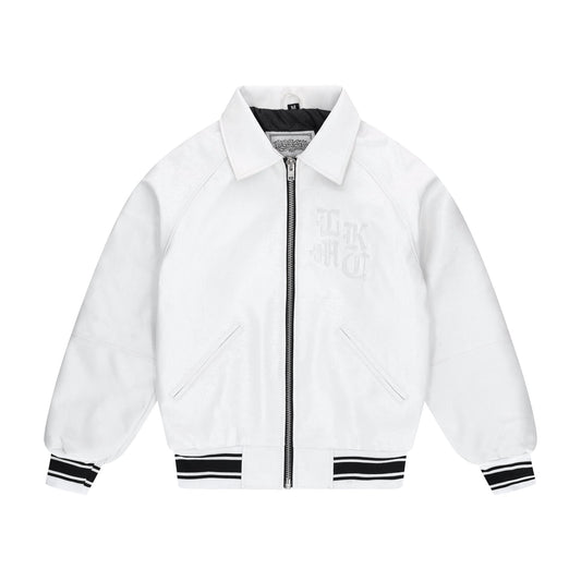 Leather Jacket High School White