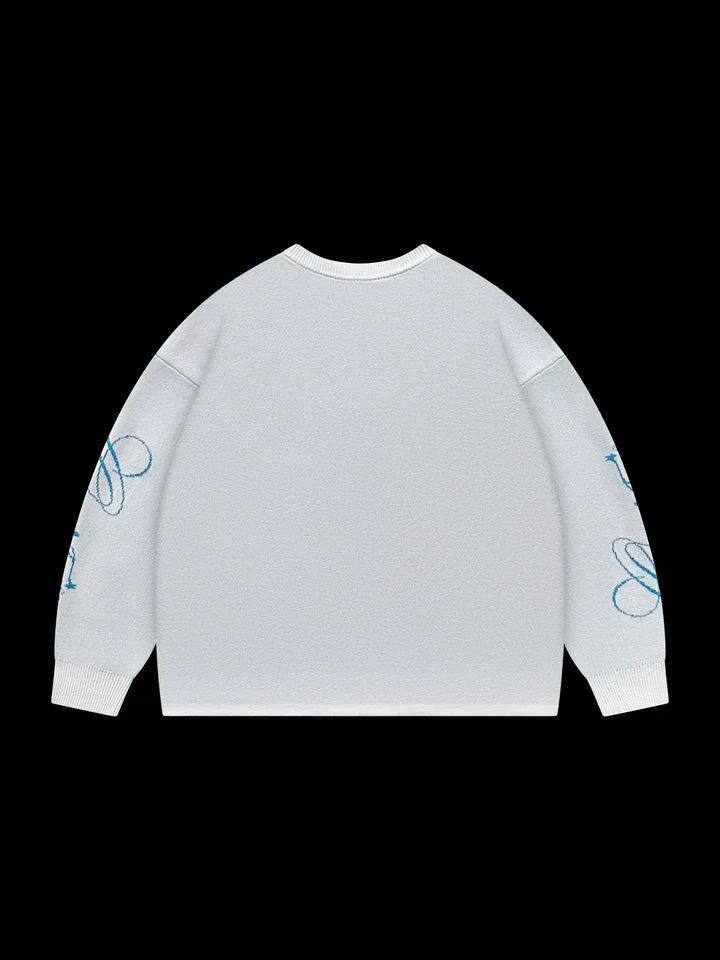 OVER5IZE "uzi" SWEATER WHITE