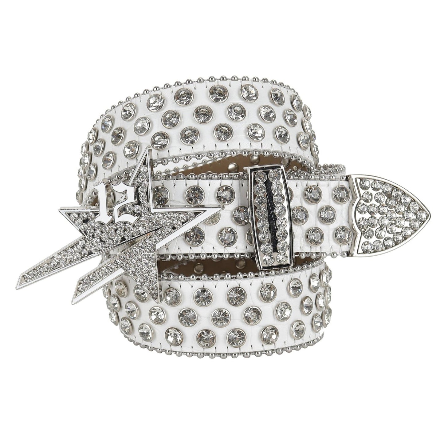 Diamonds Star Belt White