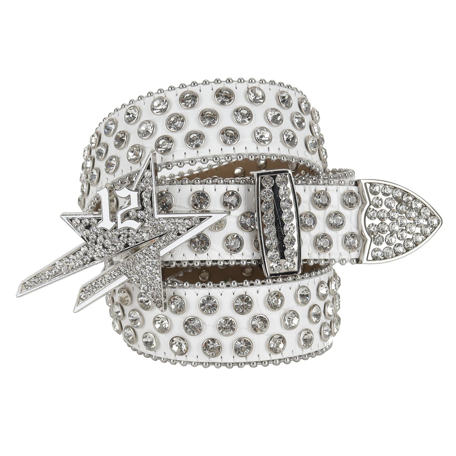 Diamonds Star Belt White